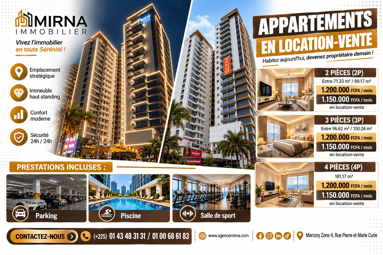 Location/Vente _ Appartements Haut Standing