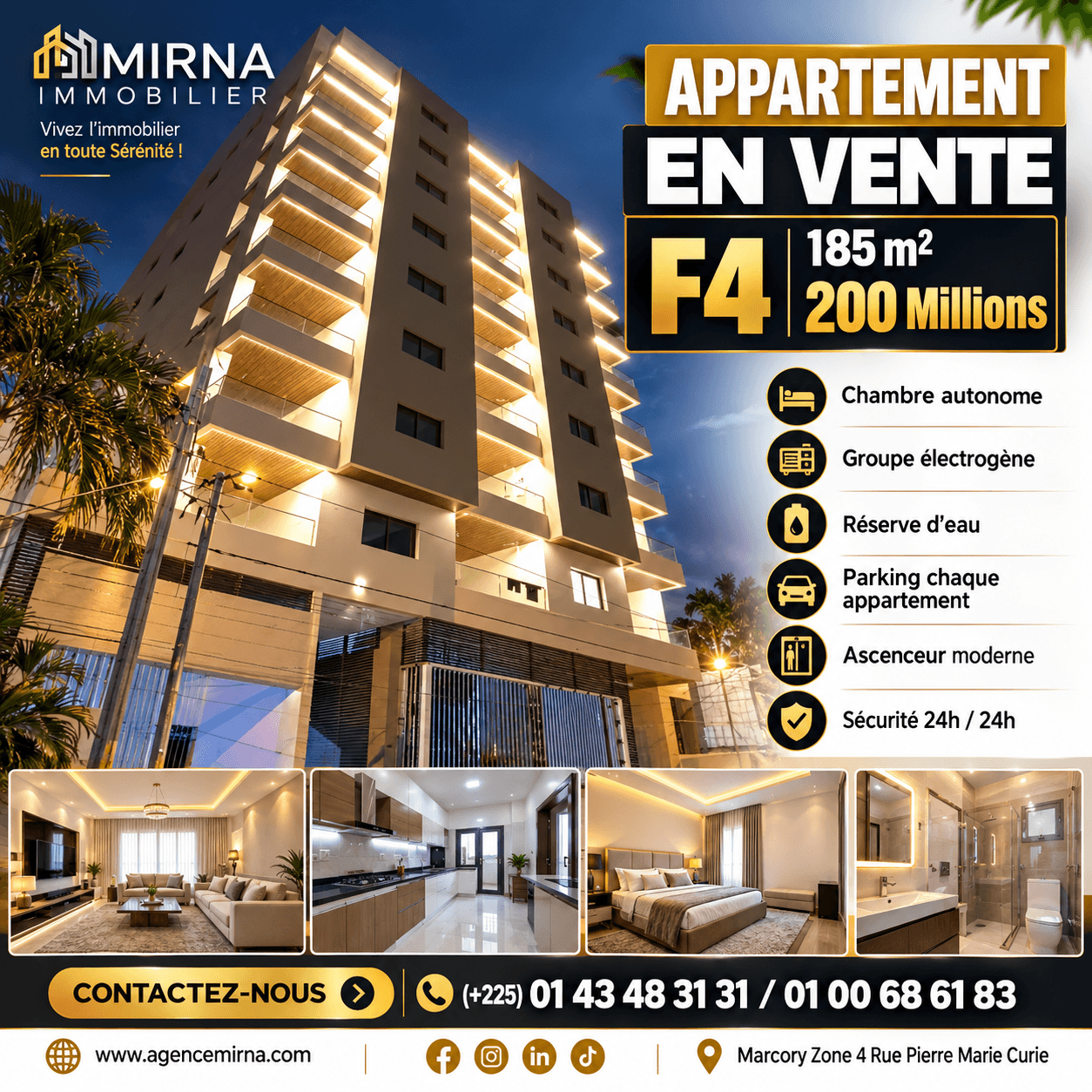 Appartement F4 Haut Standing en Vente